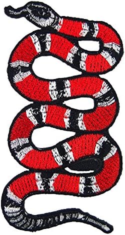Red Snake Biker Tattoo Embroidered Iron on Patch