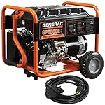Generac 6515 GP6500E 6500 Running Watts/8000 Starting Watts Electric Start Gas Powered Portable Generator with Cord