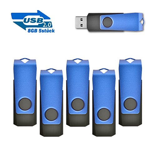 8GB Speicherstick USB 2.0 Usb Stick Data Datenspeicher, 5 stück Blau