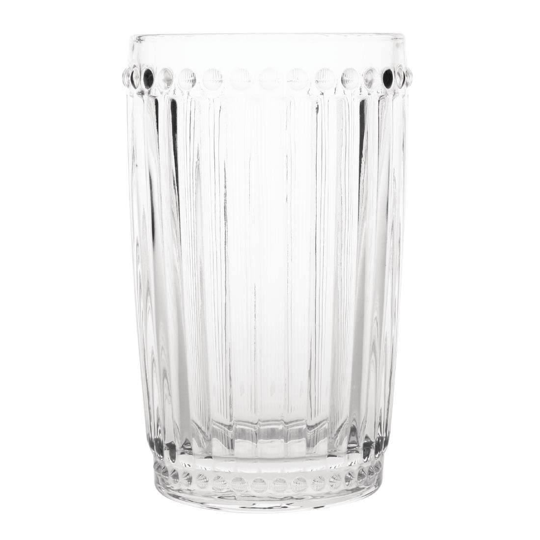 Olympia Baroque Hi Ball Clear 395ml 13.3fl oz (6 Pack) - Cocktail, Water, Juice Drinking Glasses CW396