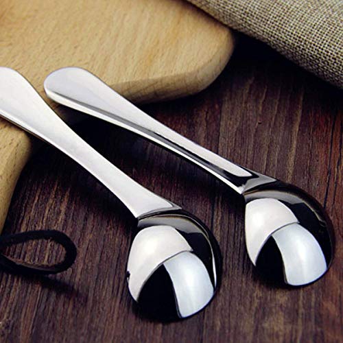 Curved Baby Spoon Toddler Utensils Stainless Steel for Right Handed,BPA Free Self Feeding Led Weaning Training Learning Eating Food Metal First Spoons Kids Children Silverware with Cute Rabbit Carrot