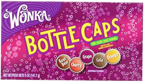 Wonka Bottle Caps, Soda Pop Candy, 5 Oz (Pack of 4)