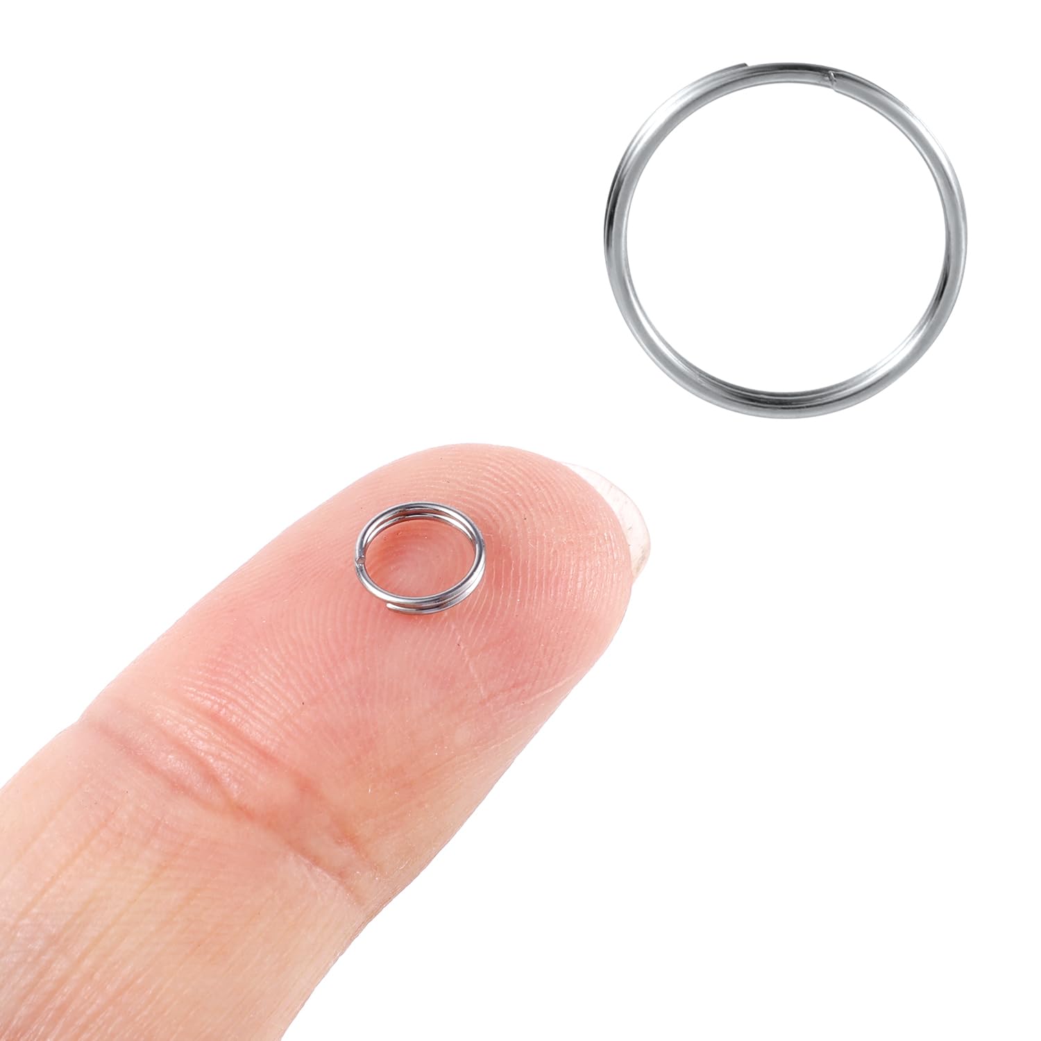 1000pcs Small Key Rings Stainless Steel Split Rings, 6mm Double Jump Rings Mini Metal Ring for Clasp Connecting for Keychain Ring Jewelry Making DIY Craft