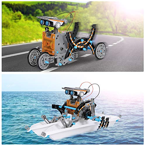 CIRO Solar Robot Creation Kit, 12-in-1 Solar Robot Kit for Kids, STEM Educational Science Toys with Working Solar Powered Motorized Engine and Gears