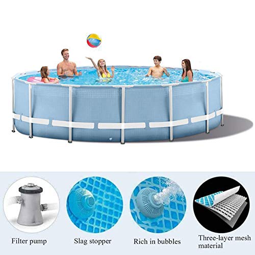 Anjur Oberirdischer Frame Pool mit Filterpumpe, 120 * 30 Zoll Runde Pools für Den Familiengarten im Freien – Bild 6