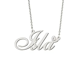 BYBWBL Isla Name Pendant Necklace Silver Color