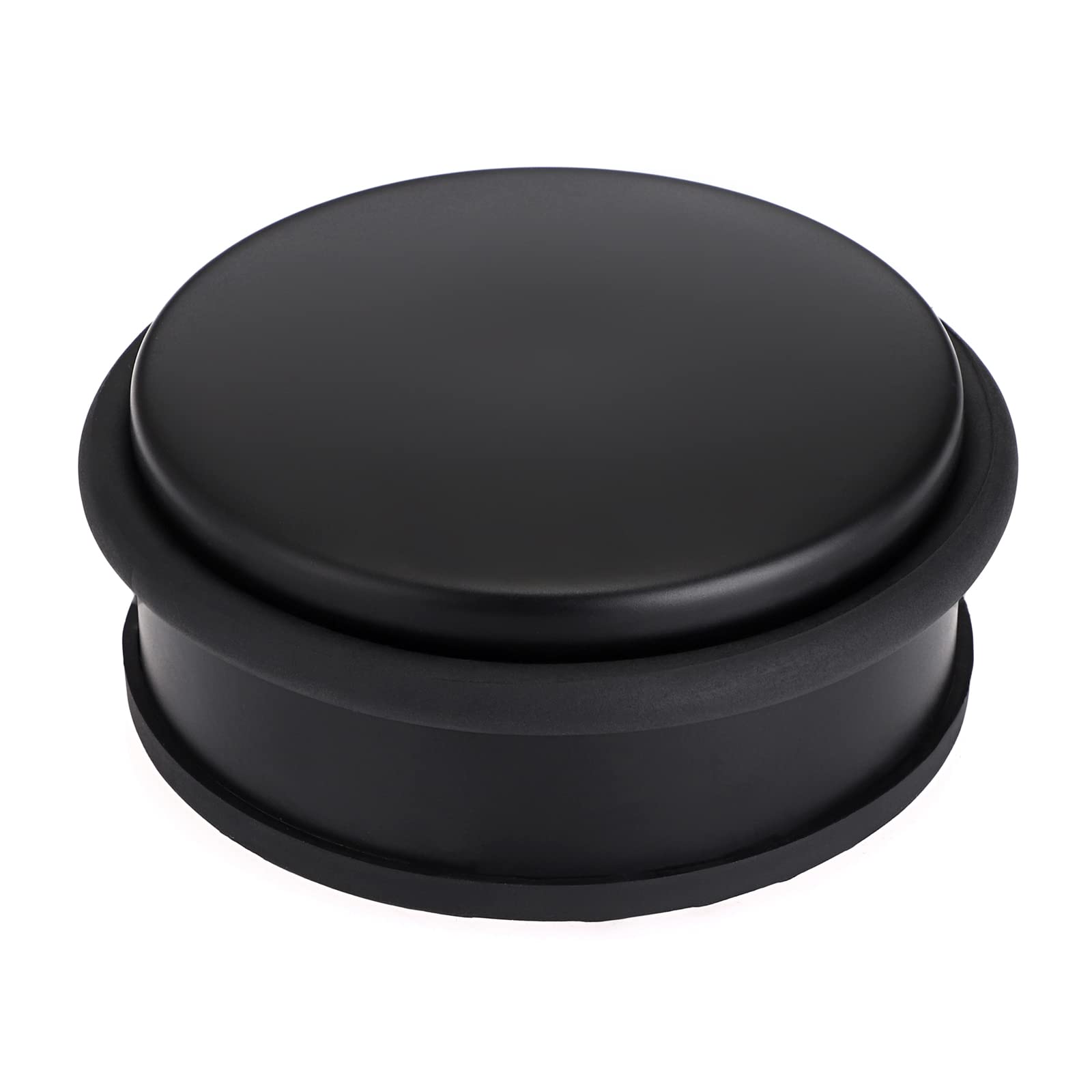 IGNPION Stainless Steel Door Stop Heavy Duty Metal Floor Door Stopper Bumper with Rubber Buffer Ring - No Fixing Design (10.5x4.5, Black)