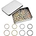 TecUnite 400 Pieces Hair Rings Braid Rings Hair Hoops Hair Clips Jewelry with a Storage Box, 4 Colors, 2 Sizes