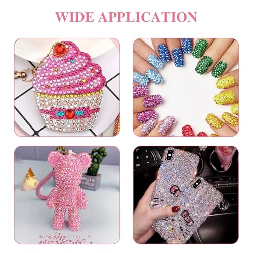 32000 Piece Bedazzler Kit, 40 Colours Resin Rhinestones, 3 mm Rhinestone Bedazzling Kit, Colourful Flatback Rhinestones for Nail Design, Face Make-Up, Crafts
