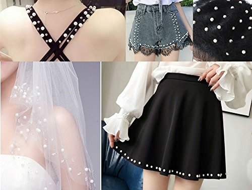 AKOAK 100 Set Pearl Rivet,Half Hole Faux Pearls Rivets Studs Buttons for Hat/Shoe/Clothes/Bag/Skirt/Bridal Veil DIY Accessories (8.0mm)