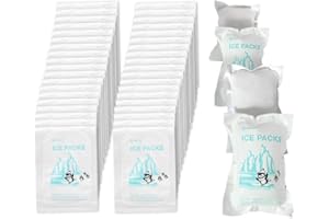 WORLD-BIO Dry Ice for Shipping Frozen Food & Travel, Long Lasting Cold Packs for Cooler 96 Packs 4.7" x 3.3", Small Freezer Packs for Shipping, Bulk Reusable Dry Ice Packs Cool Pack for Shipping