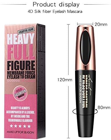 Professional 4D Silk Fiber Lash Mascara for Thickening & Lengthening, Waterproof, Long-Lasting, No Clumping, No Smudging, Longer, Thicker, Dramatic Eyelashes, Non-Toxic Hypoallergenic,Black (3pcs)