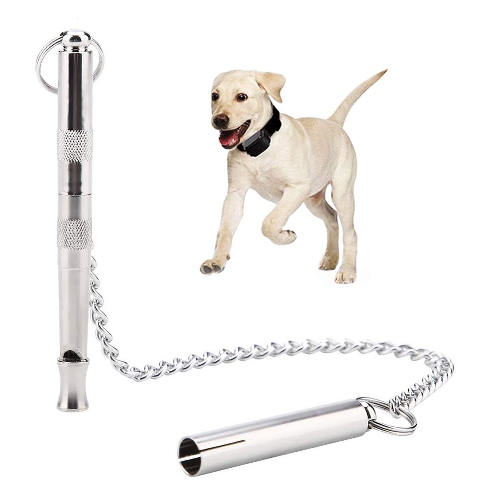 Pssopp Ultrasonic Dog Training Whistle - Portable Bark Control Whistle with Adjustable Frequency and Hanging Chain