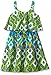 Youngland Girls' Blue and Green Printed Popover Sundress