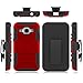 Galaxy Core Prime Case, Elegant Choise Galaxy Prevail LTE Case, Hybrid Armor Dual Layer Full Body Protective Holster Case with Kickstand and Belt Swivel Clip for Samsung Galaxy Core Prime (Red/Black)