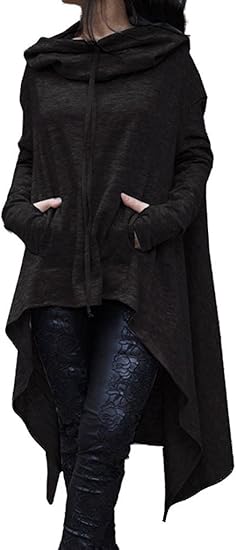 Amazon Minesam ロングパーカー レディース フード付き ロング丈ワンピース 長袖 ロング丈 パーカー トレーナー パーカー 通販