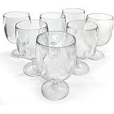 Lily's Home Unbreakable Plastic Wine Glasses Set of 8, 12 oz Shatterproof Stackable Tumblers, Reusable BPA Free Goblets for Indoor and Outdoor Use. Made in Taiwan (Clear)