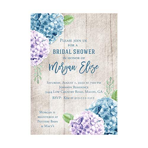 Rustic Hydrangea Bridal Shower Invitations, Base price is