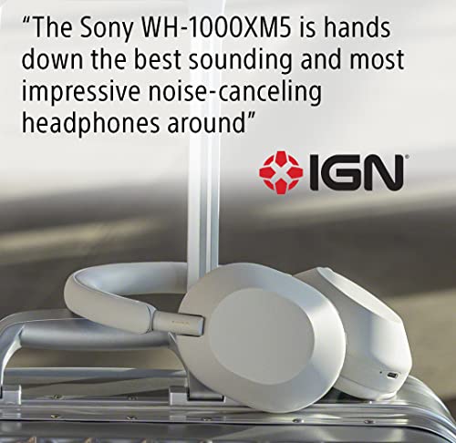 Sony WH-1000XM5 Auriculares premium con cancelación de ruido, optimizador NC automático, batería de 30 horas, control de voz Alexa, azul medianoche