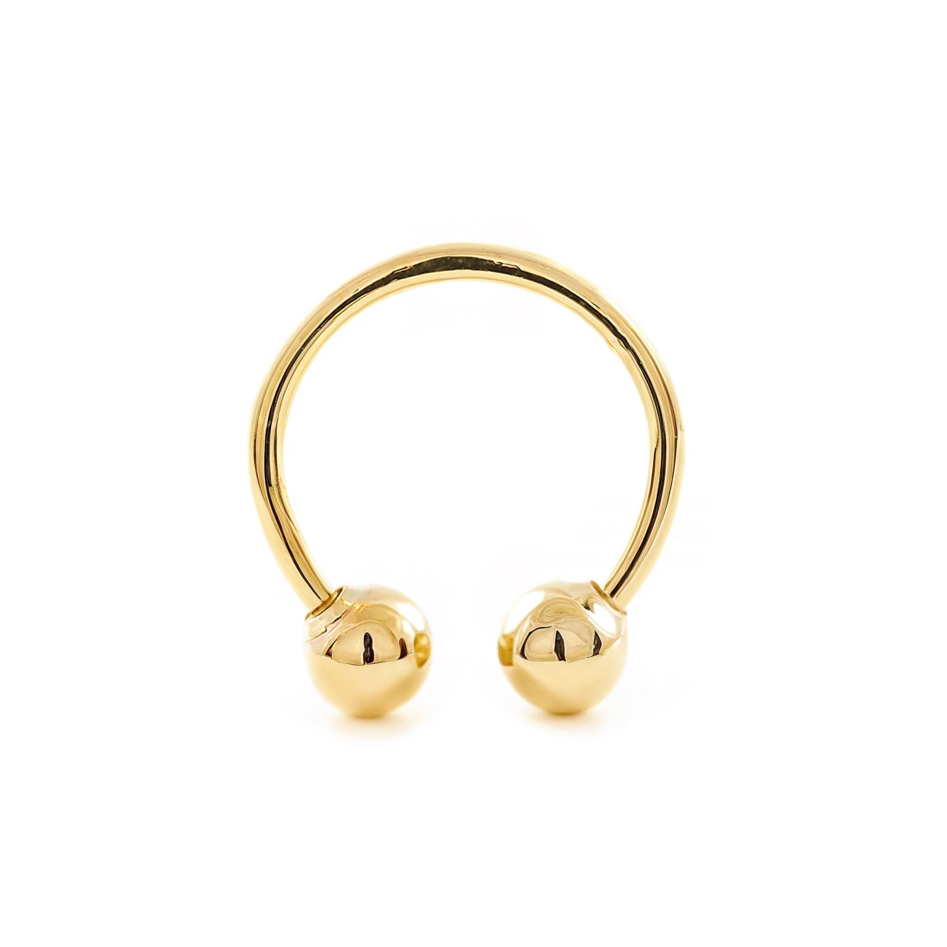 Monde Petit 9ct Yellow Gold Piercing Barbell double ball 4 mm