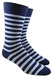 Bar Striped Men's Cotton Blend Dress Socks