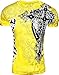Konflic Men's NWT Giant Cross Graphic Designer MMA Muscle T-Shirt L Yellow