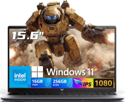 2026 Laptop 15.6" HD IPS Display Laptop with N95 Processor, Laptops 16GB RAM 256GB SSD Work Laptops UHD Graphics, Student Laptop Business Computer Light&Thin, Metal Shell, Webcam, Win, Type-C, USB3.2