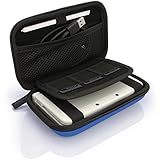 iGadgitz Blue EVA Hard Travel Carry Case Cover for New Nintendo 3DS with Clip On Carry Strap