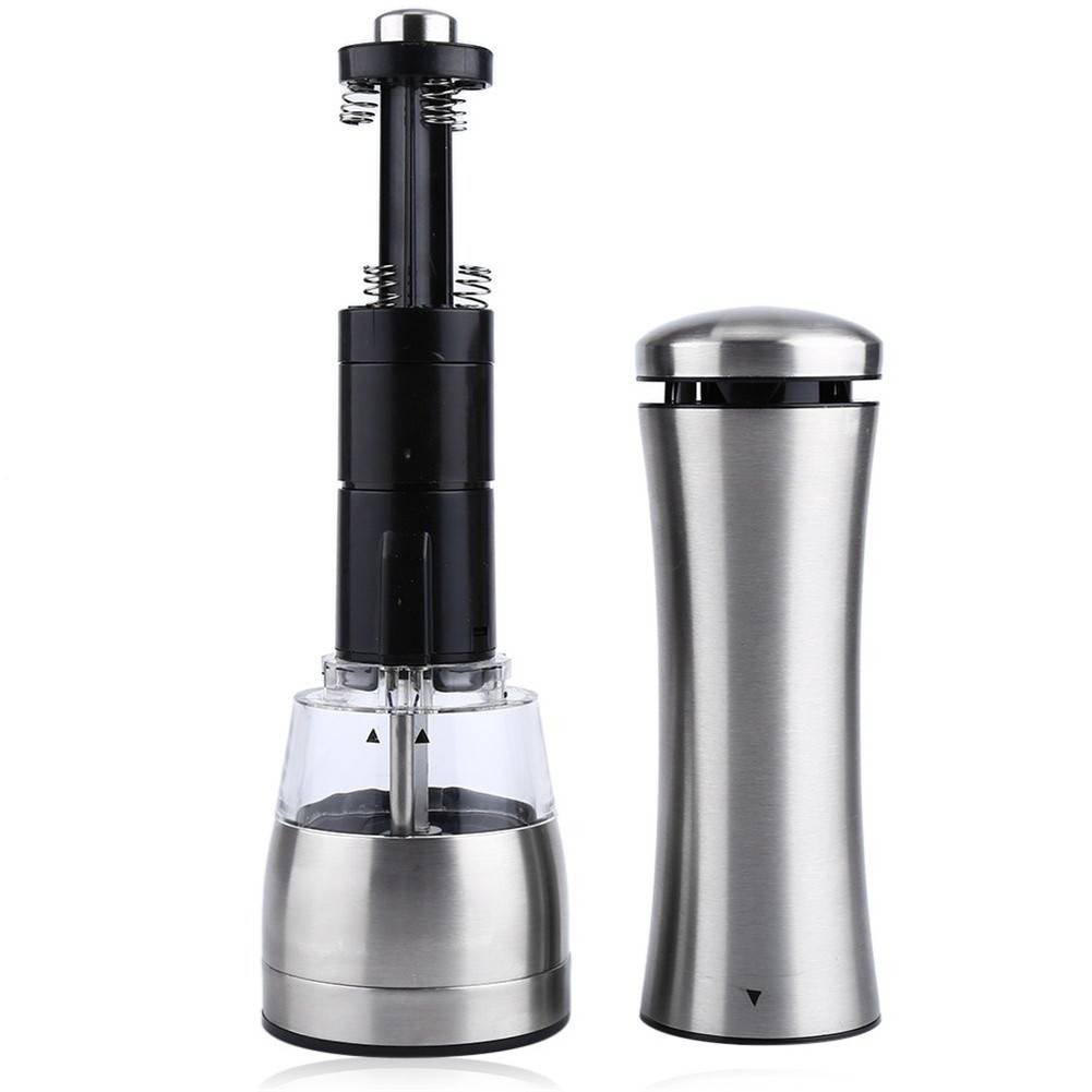Portable Electric Stainless Steel Pepper Salt Mill Seasoning Grinder Kitchen Cooking Tools
