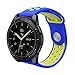 Galaxy Watch 42mm Band/Gear Sport Band - VIGOSS 20mm Silicone Strap Wristband for Samsung Galaxy Watch 42mm R810 & Gear Sport Smartwatch R600 / Garmin Vivomove HR/Garmin VivoActive 3(Blue/Yellow, S/M)