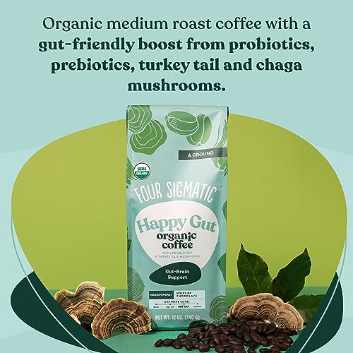 Organic Ground Coffee by Four Sigmatic Medium Roast Fair Trade