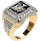 Atmospheric men's gold-plated eagle ring casual wild ring (10)