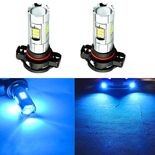 Alla Lighting3200 Lumens Newest 2504 PSX24W LED Fog Light Bulb High Power 3030 27-SMD Extremely Super Bright LED PSX24W Bulb for 12276 2504 PSX24W LED Bulbs Fog Light, 8000K Ice Blue (Set of 2)