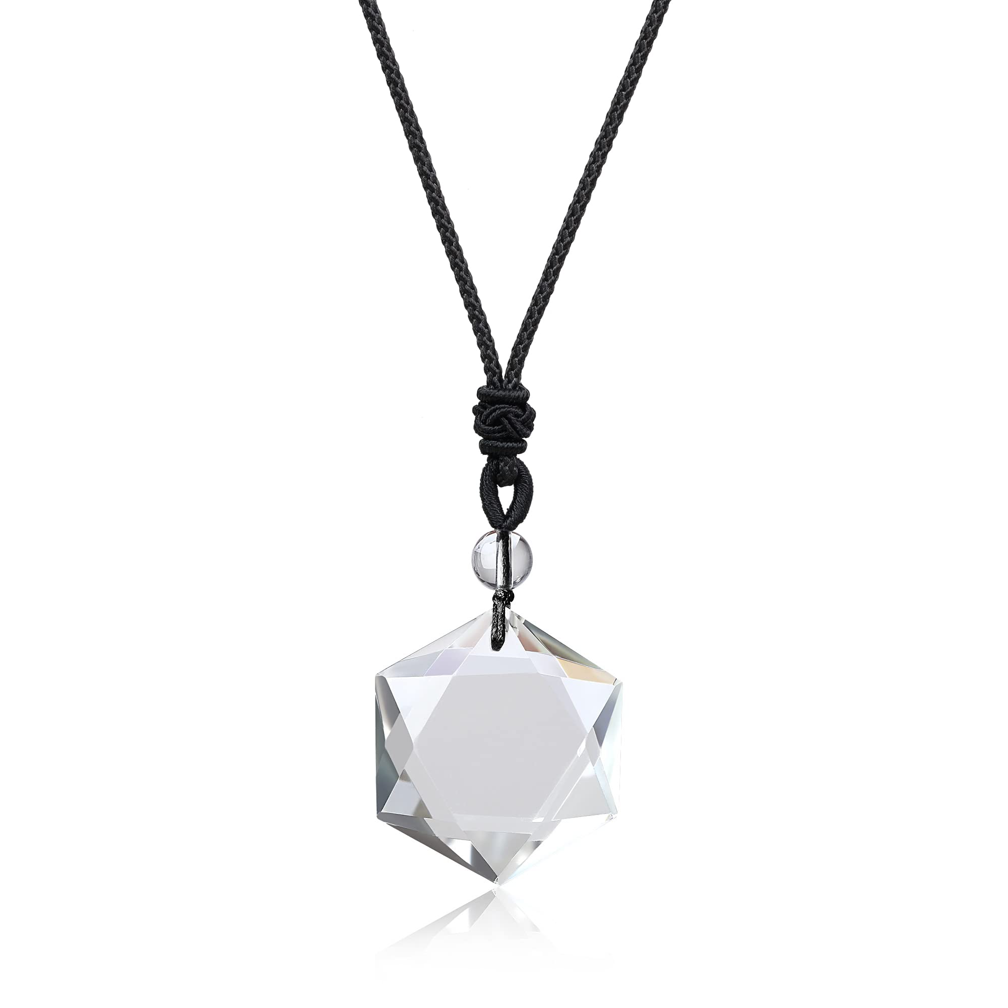 COAI Clear Quartz Jewish Star of David Healing Crystal Necklace for Women Men — image 1