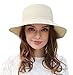 Home Prefer Womens Straw Sun Hat UPF 50+ Sun Protection Cap Wide Brim Bucket Hat (B-Beige)