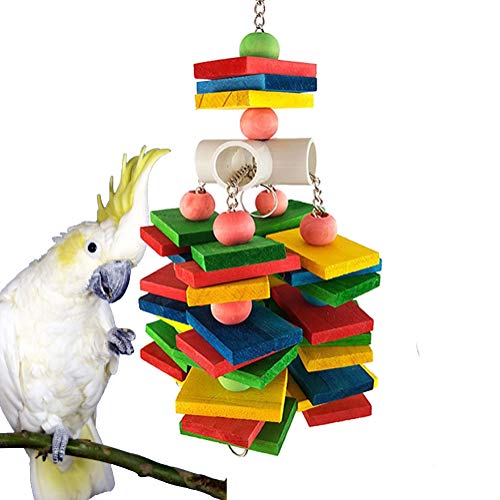 Mrli Pet Large Parrot Chew Toy for Cockatoo Budgies Parakeet Cockatiel Conure Lovebirds Cage Wood Toy