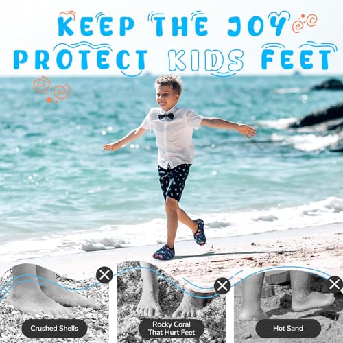 Swim Water Shoes Kids, Boys Girls Non-Slip Quick Dry Beach Shoes,Barefoot Shoes Aqua Socks for Beach Outdoor Sports