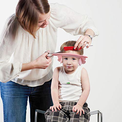 Baby Shower Cap KATOOM Shampoo Shower Cap Bathing Protector Wash Hair Shield Adjustable Visor Hat with Ear Protection for Toddler Kids Children (Pink)
