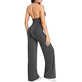 YEOREO VitaWeave Jumpsuits for women One Piece Sleeveless Halter Romper Wide Leg Full Length Bodycon