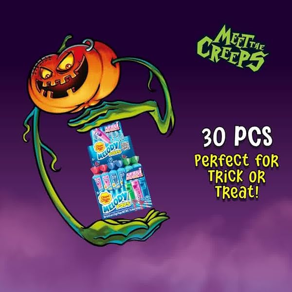 CHUPA CHUPS MELODY POP, ASSORTED FLAVORS, WHISTLE LOLLIPOPS, INDIVIDUALLY WRAPPED CANDY, 30 COUNT SHOWBOX CASE