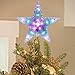 CrazyFire 9.5 inch Star Christmas Tree Topper, 7 modes Multi-colour Changing Star Treetop Christmas Decoration Light, AA Battery Operated Pentagram Star Light