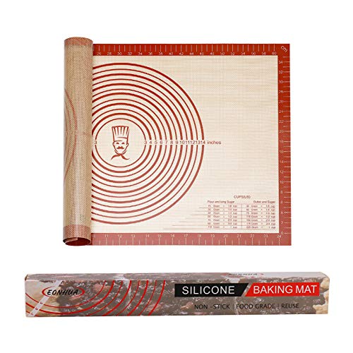 Silicone Pastry Mat, Non Stick Rolling Dough Baking Mat,Pie Crust Mat ,Pizza Mat with