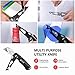 Utility Knife, BIBURY Multipurpose Carpet Knife, Double Cutter Head,Box Cutter with 10 Replaceable SK5 Stainless Steel Blades, Belt Clip,Quick Change and Safely Lock-Back Design (Black)