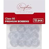 12pcs Sewing Machine Bobbins &ndash; Clear Class 66 Compatible Singer Bobbins Packaged in Canada - Durable Plastic Bobbin Set