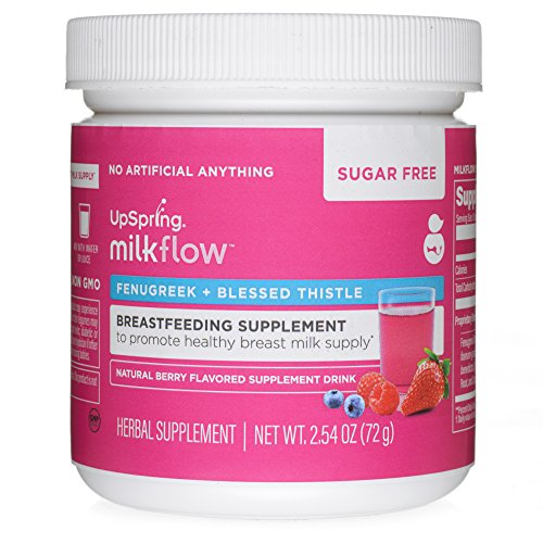 UpSpring Milkflow Fenugreek and Blessed Thistle Berry Sugar Free Drink Mix Non-GMO