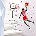 KeLay Fs 3D Basketball Wall Decals Sports Decals Basketball Stickers Wall Decor Basketball Player Wall Stickers for Boys Room Bedroom Decor