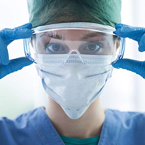 Clear-Safety-Glasses-Personal-Protective-Equipment-Standard-Transparent-Goggles-UV-Protection-Adult-with-Clear-Anti-Fog-Scratch-Resistant-Lenses-For-Construction-Laboratory-Chemistry-Class-2-Pair