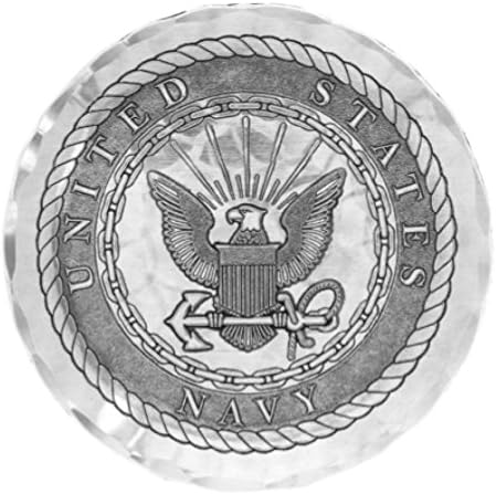 Military Coasters, Handmade in the USA, Metal Drink Coasters to Protect Tabletops, (US Navy, Aluminum)