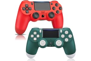 SWTOTK for PS4 Controller 2 Pack,Wireless Remote for PlayStation 4 Controller Work for PS4/Slim/Pro/PC/TV,Gamepad Control with Vibration,1200mAh,3.5mm Audio Jack,Touchpad, for Kid,Green and Red
