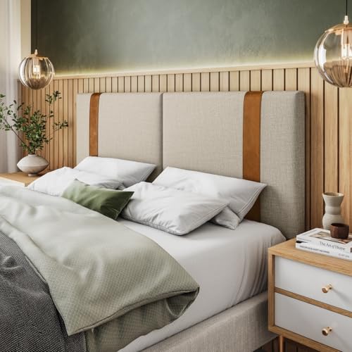 Cabeceira Dobrável ARTE Estofada Em linho 1,58 Para Cama Queen.